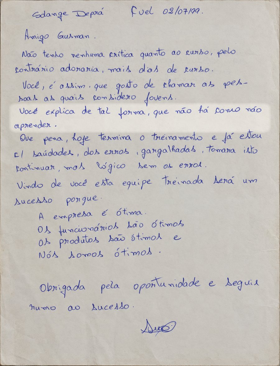 Documento manuscrito do acervo — Carta 1